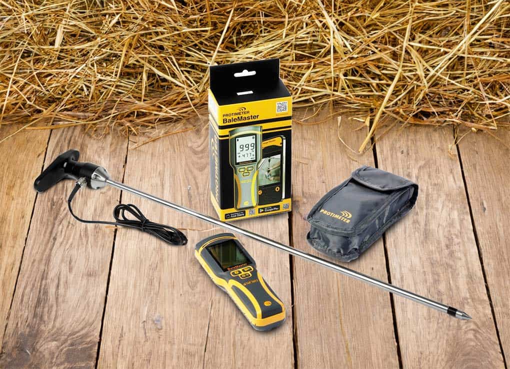 Protimeter Balemaster bale moisture meter with box, probe and box.